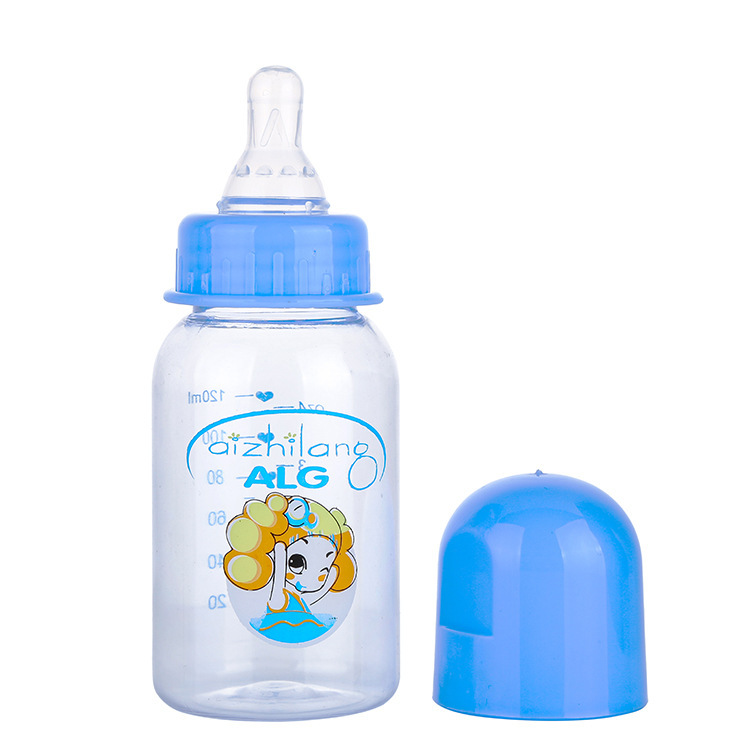 ALG Newborn Standard Neck Pp Baby Feeding Bottle Baby Drinking Water Feeding Silicone Nipple Bottle Plastic 120ml Maternal and Child Supplies