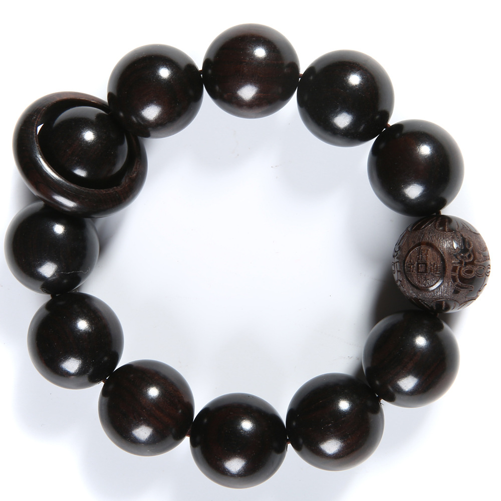黑檀佛珠手链 佛珠批发 18mm 20mm 跑环手串 男士手链