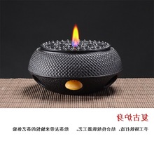 日式铁壶烧水壶中式茶室装饰铸铁茶壶摆件户外酒精炭茶炉煮茶套装