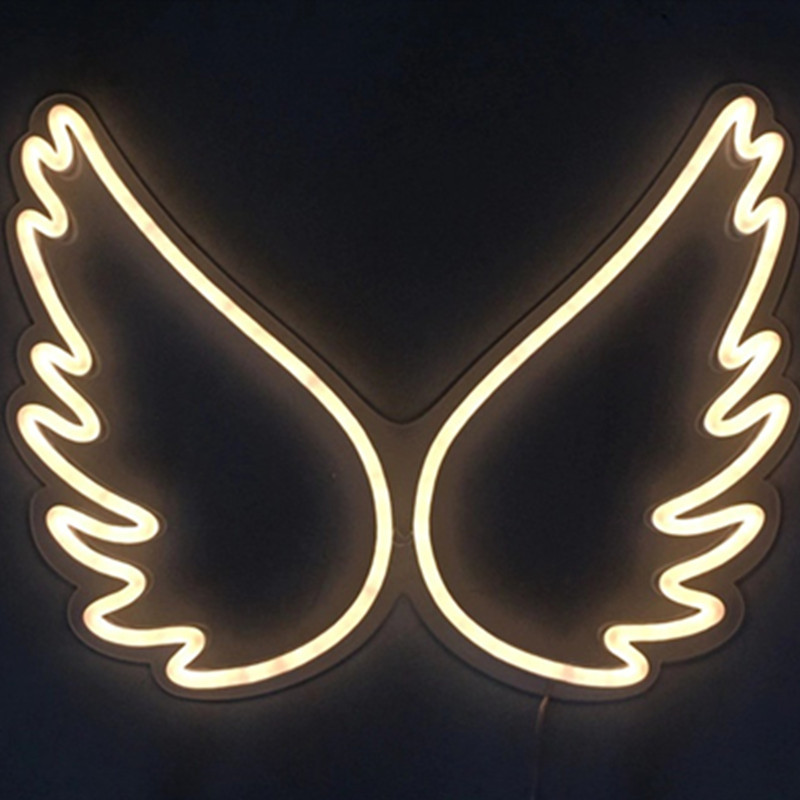 led霓虹灯跨境电商亚马逊5v电压新款led霓虹灯新款翅膀霓虹造型灯