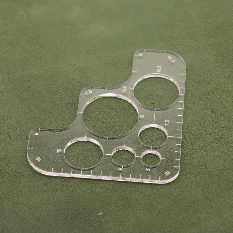 加厚亚克力圆角尺diy皮革划线定位切割缝纫工具r规高透明圆角光滑