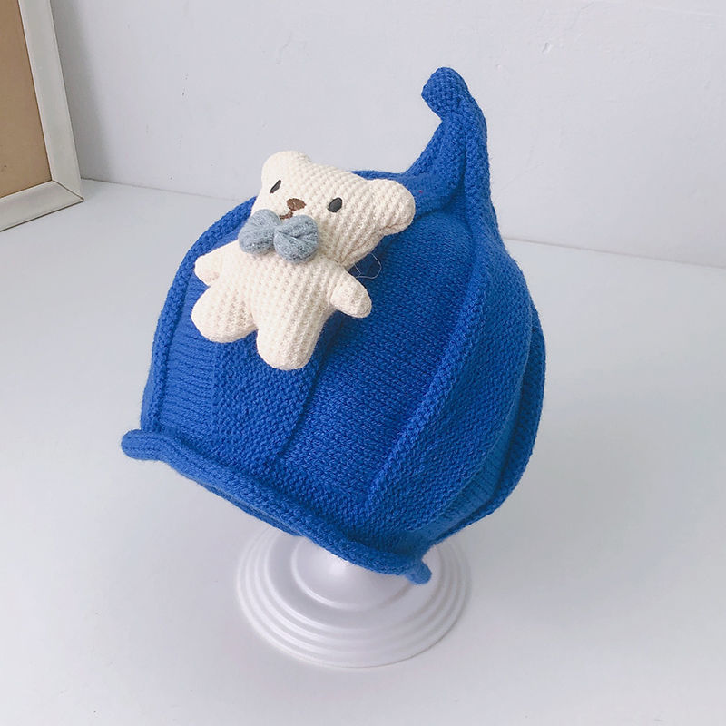 Baby Hat Autumn and Winter Infant Cute Super Cute Knitted Hat Male and Female Baby Winter Nipple Cap Slipover Woolen Cap