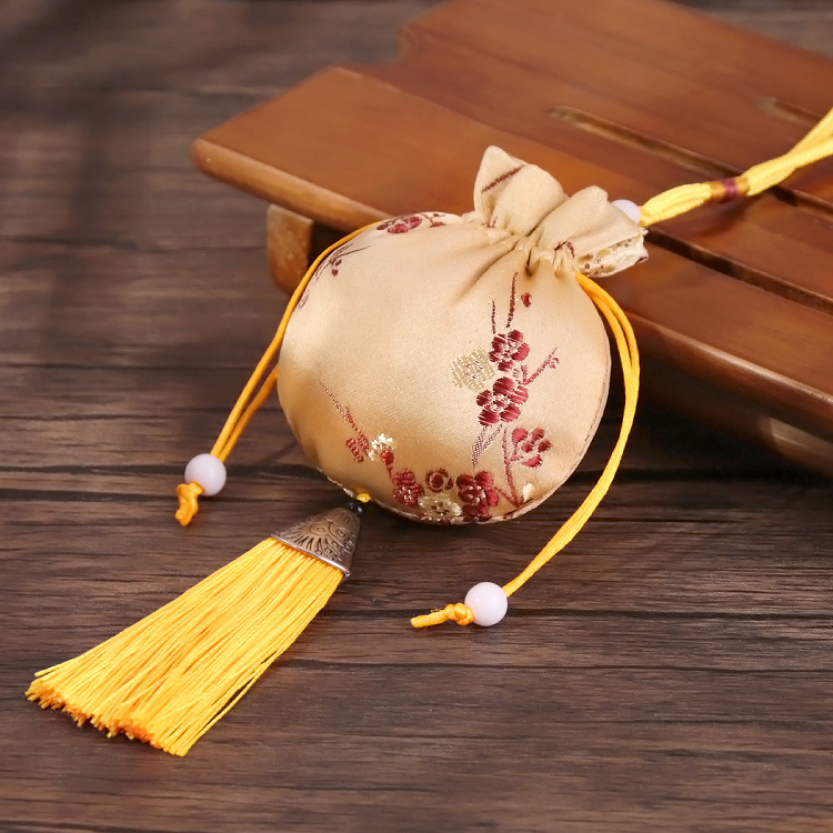 圆形随身香包香囊空袋 端午节中国风礼品汽车挂件锦囊荷包袋