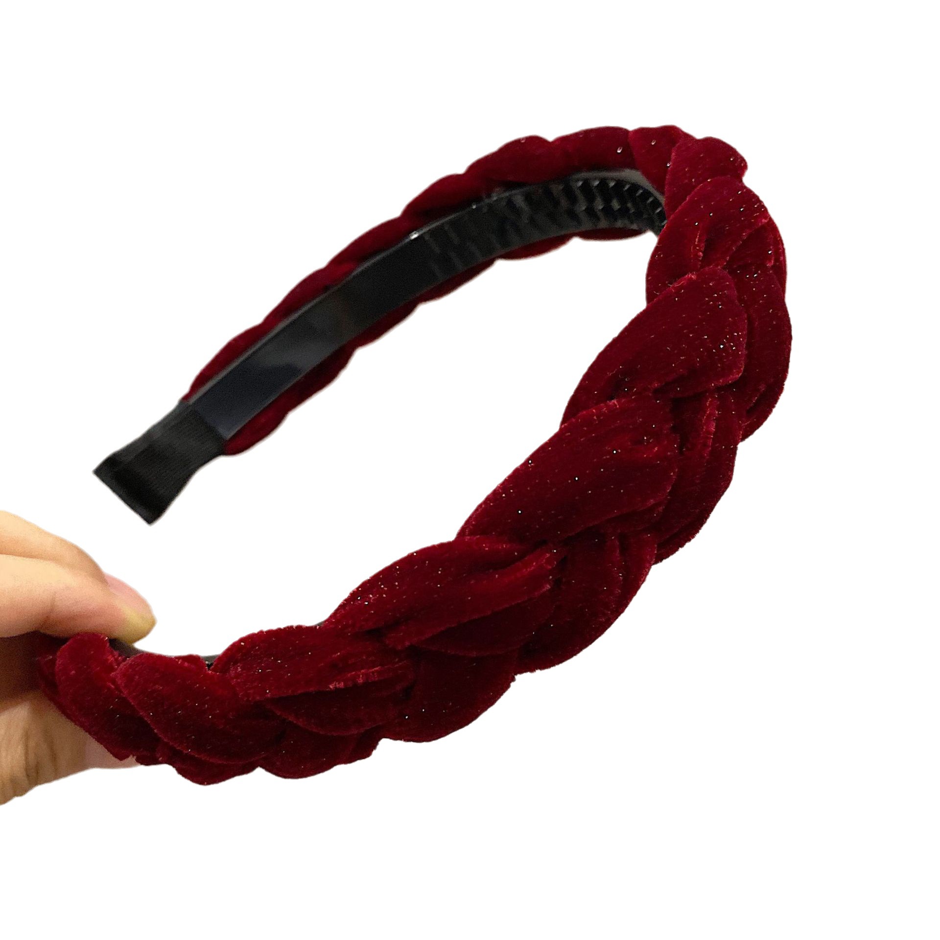 Korean Glitter Velvet Twist Headband Autumn Winter Retro Hand-Woven Headband 2023 New Hair Pin Headdress