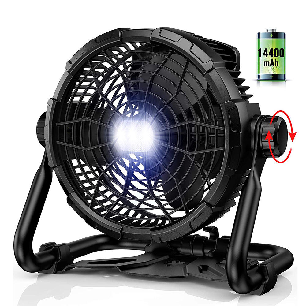 12寸循环扇12v直流风扇大风力电风扇台式无线趴地扇户外移动风扇