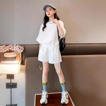 24夏新款韩国童装男女童套装洋气时髦条纹短袖t恤儿童短裤两件套