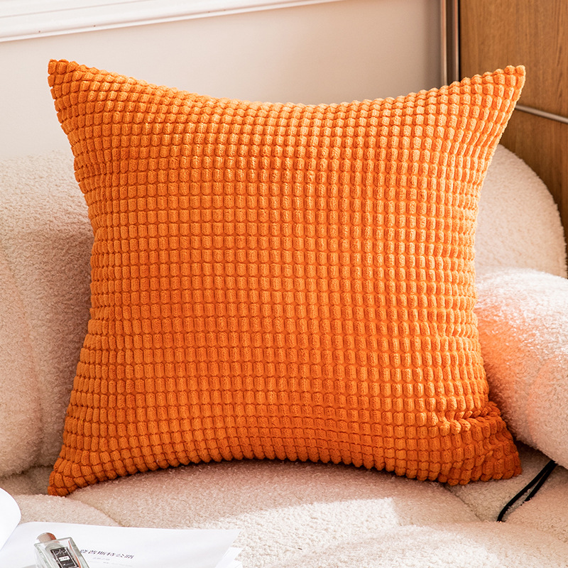 Factory Wholesale Corn Solid Color Corduroy Pillow Cover Pillow Sofa Living Room Office Cushion Exclusive for Cross-Border