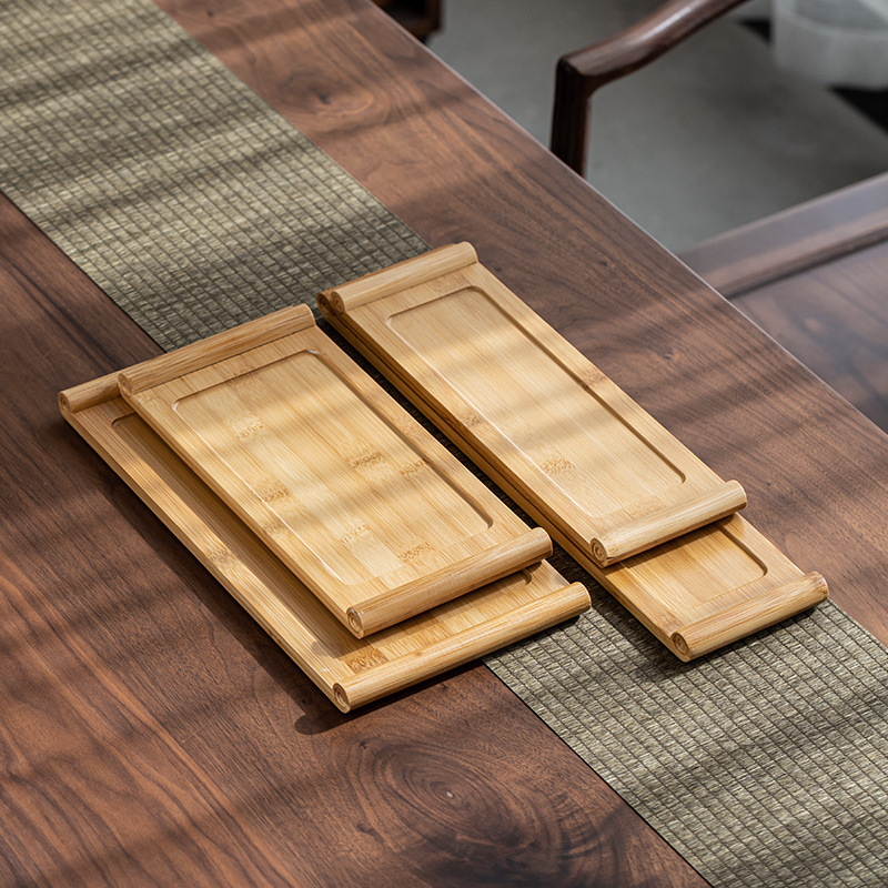 Rectangular Bamboo Tray Creative Simple Home Tea Tray Wooden Bread Barbecue Plate Hotel Restaurant Dim Sum Plate