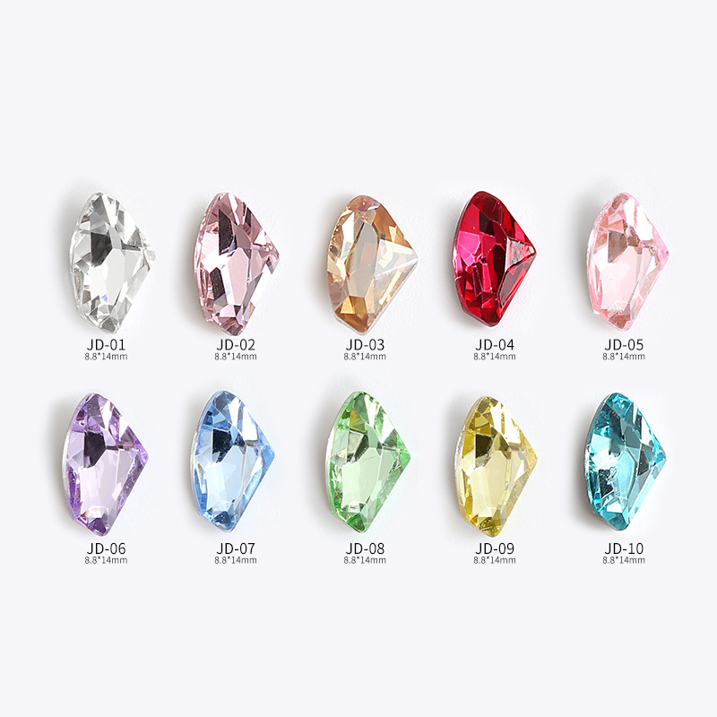 Internet Celebrity Monkey Same Style Nail Art Gem Rhinestone Jewelry Texture Bright Crystal Multi-Cut Axe Diamond Nail Sticker