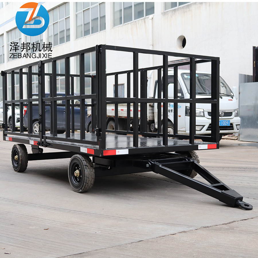 物流转运拖车厂区仓库物料中转运输平板挂车串联拖车机场行李拖车