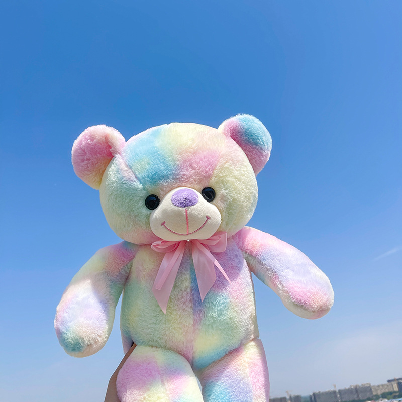 Internet Celebrity Colorful Bear Stuffed Toy Pendant Teenage Girl's Romance Doll Teddy Bear Birthday Gift for Sisters