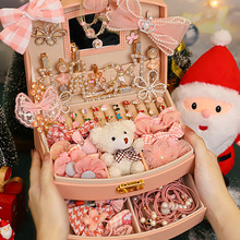一件代发网红爆款女童首饰套装礼盒公主梦幻梳妆盒圣诞礼物实体店