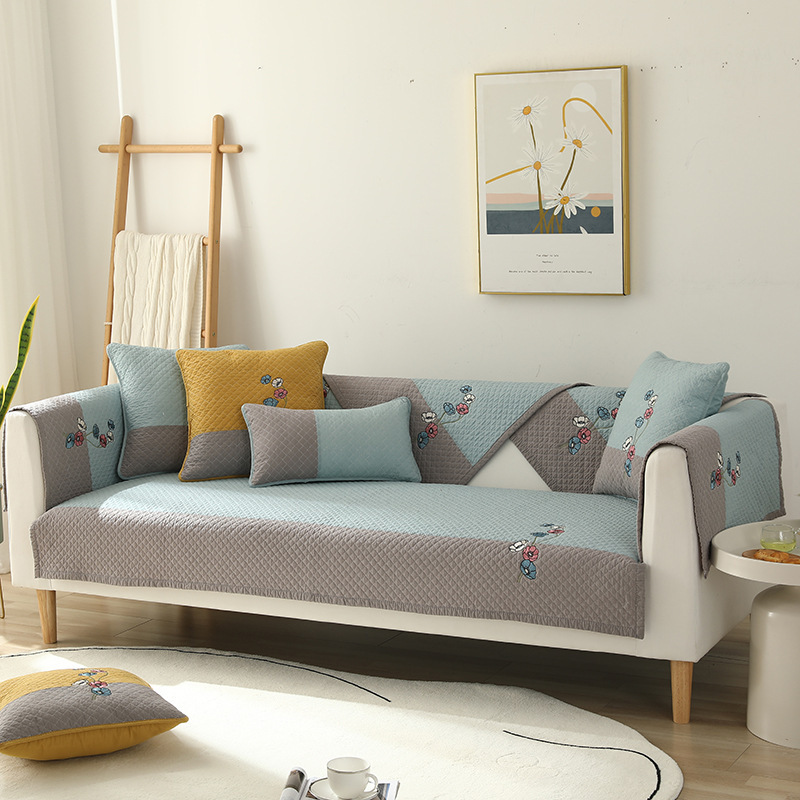 Nordic Style Sofa Cover Pure Cotton Combination Sofa Cover Home Antifouling Sofa Back Cushion