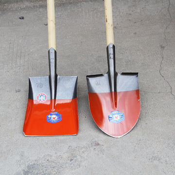 1.9斤橘红大号尖锹方锹方锨平锨钢锹方头铁铲尖锹尖铁锨锰钢锨头