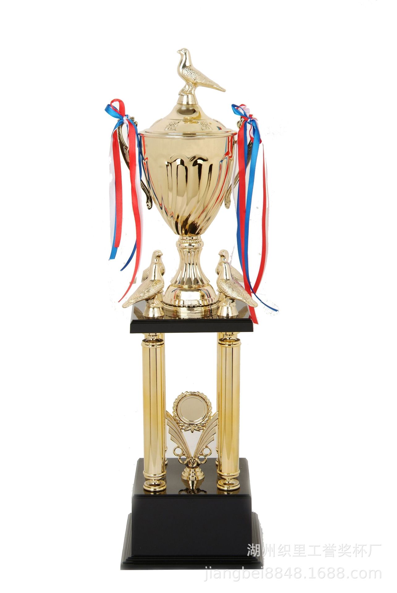 通用赛鸽颁奖礼品 信鸽比赛专用 四柱大奖杯 金属奖杯 现货