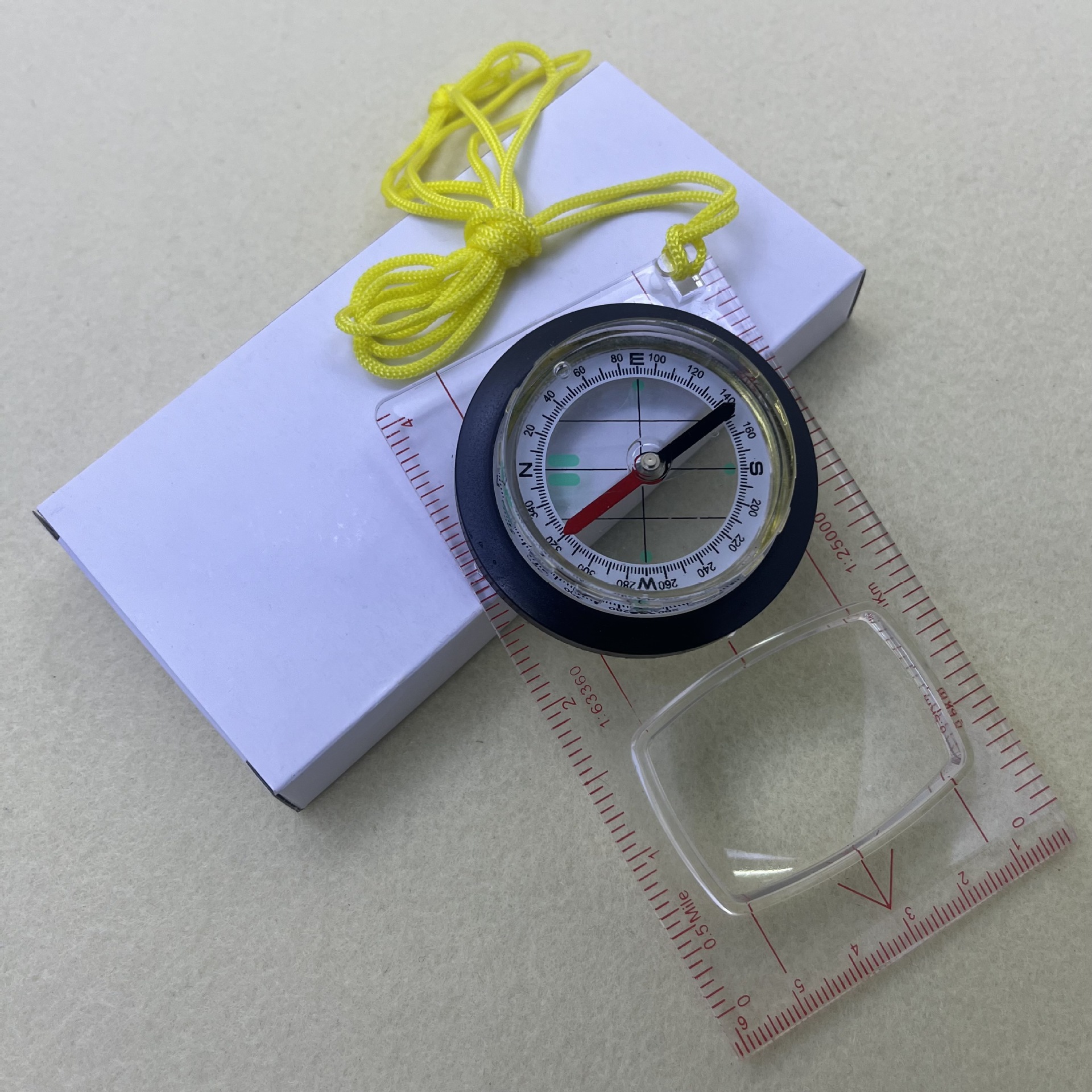 New Map Scale Compass Ruler Magnifying Glass Compass