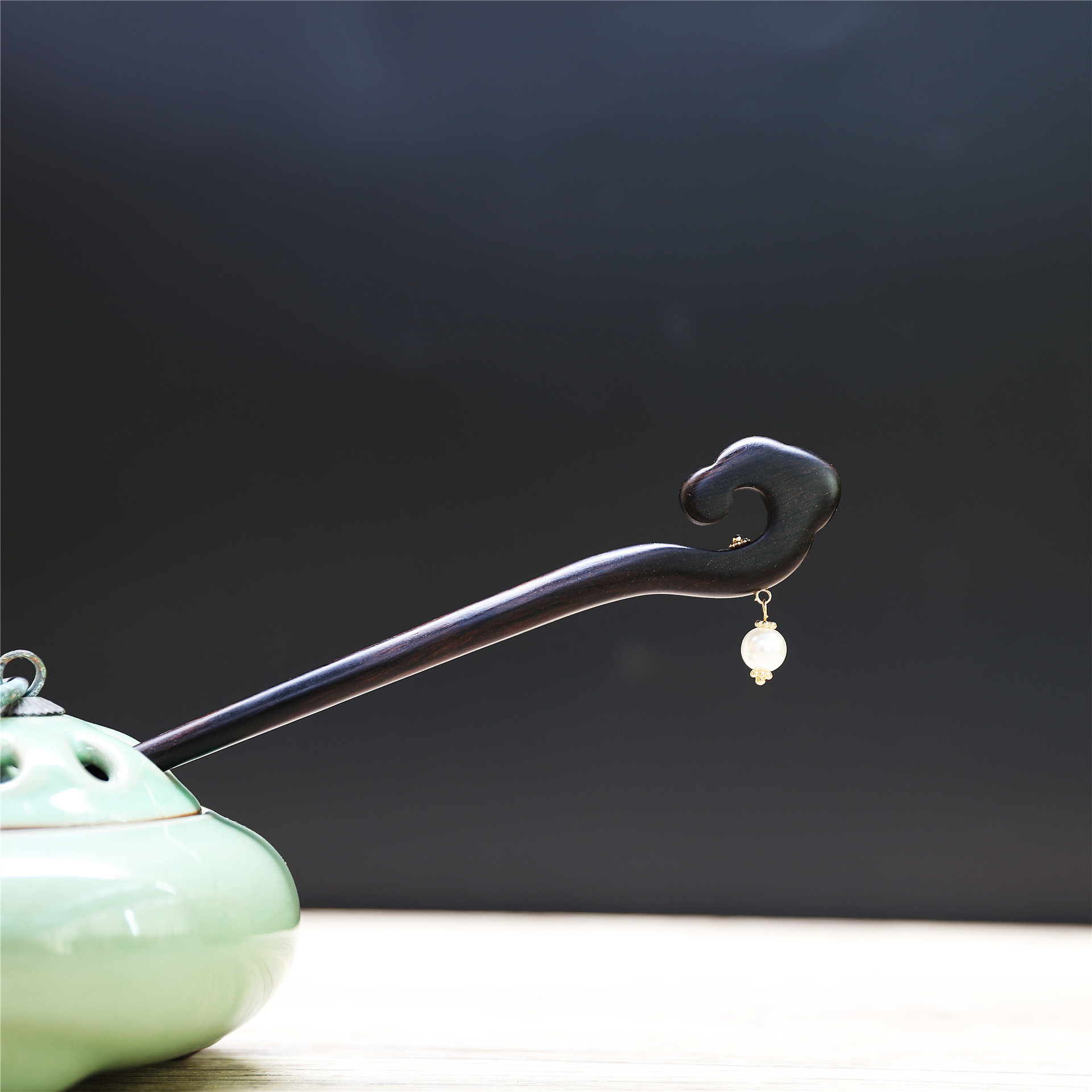 5成交1181个发饰头饰高级黑檀木发簪子古典兰花簪子盘发丸子头头饰