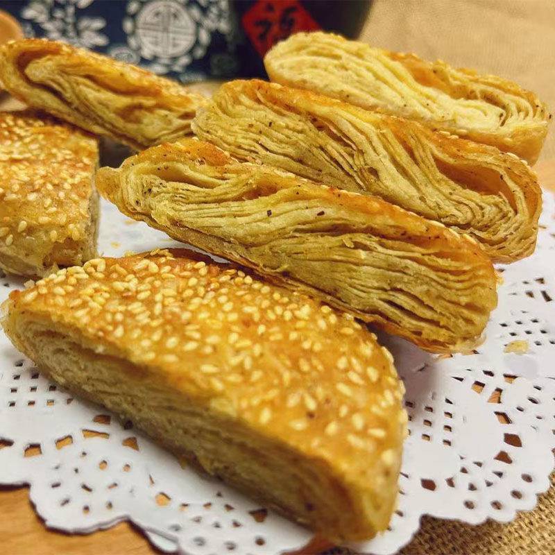 固安特产众富农创芝麻酱烧饼椒盐烧饼火烧老北京小吃早餐即食主食