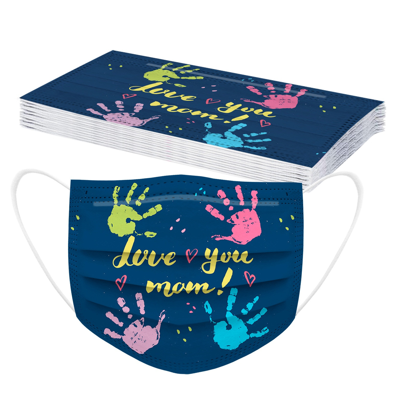 跨境电商儿童成人印花图案口罩一次性三层日常防护口罩精包装口罩