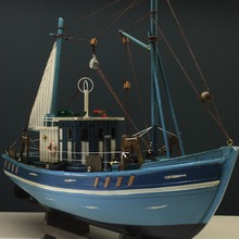 仿真帆船模型摆件 地中海风格实木质工艺船 一帆风顺小船渔船饰品