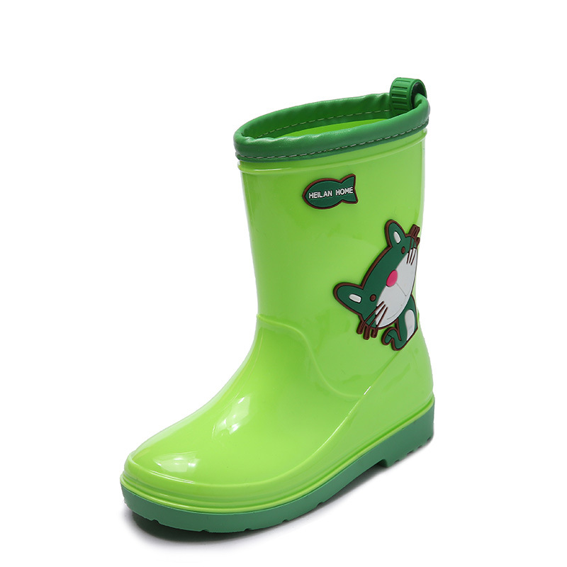 Ai Yaoyu Children's Rain Boots Non-Slip Environmental Protection Student Waterproof Shoes Toddler Boys and Girls Medium and Big Children Cartoon Rain Boots Warm