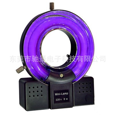 minilamp显微镜光源220V/8W黑色环形荧光灯体视单筒灯管UV365紫光