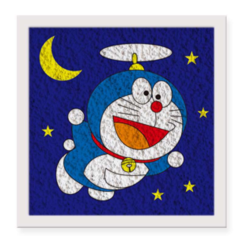 哆啦a梦列系纸浆画手工diy材料包 创意手工制作立体画填色画
