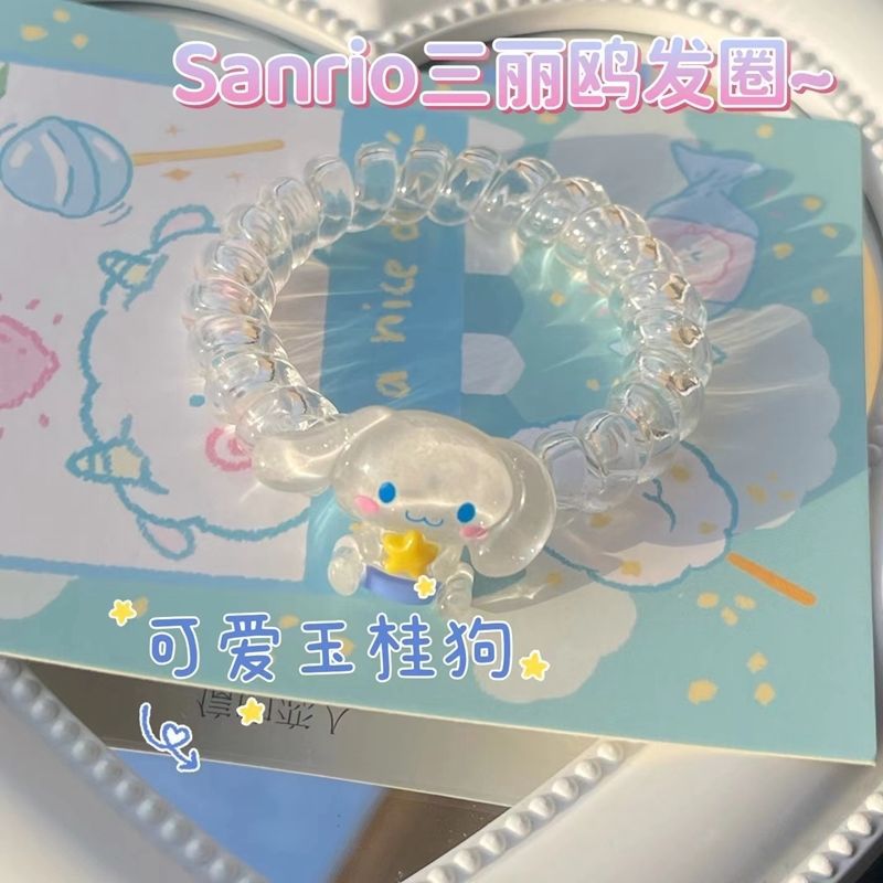 Sanrio Phone Line Hair Ring Cute Cinnamoroll Babycinnamoroll Clow M Hair Rope Cartoon Versatile Hair Elastic Band Hair Accessories