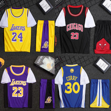 湖人篮球服假两件带袖上衣尼克杨0号黑白球衣女圆领套装团队定制