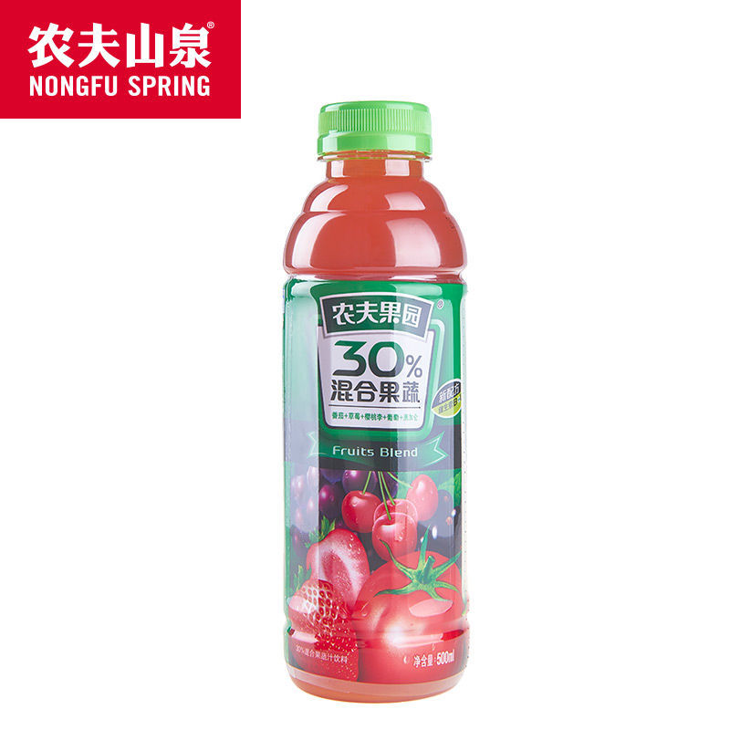 农夫山泉农夫果园500ml*15瓶果蔬30%芒果菠萝草莓果蔬汁 多省包邮