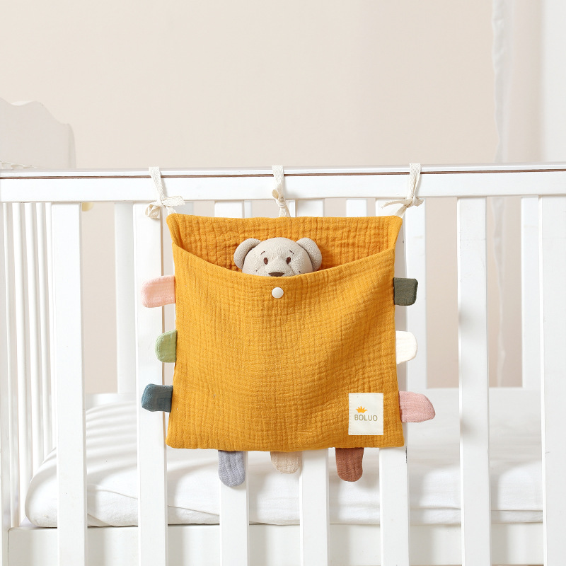 纯棉婴儿床边收纳袋宝宝推车挂袋婴儿床头储物袋尿布尿不湿收纳包