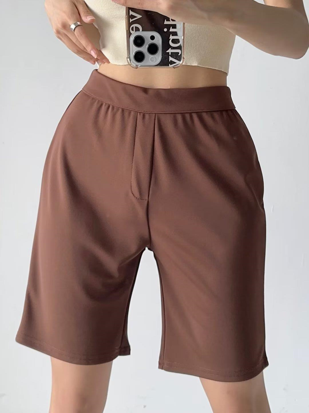 2023夏季新款欧美风高腰显瘦薄款中裤五分裤女休闲运动短裤女