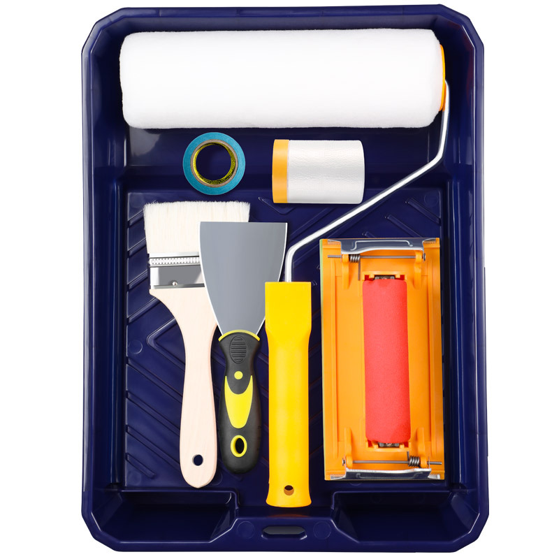 刷漆刷墙工具神器油漆刷乳胶漆滚筒刷伸缩杆加长涂料滚筒刷子托盘