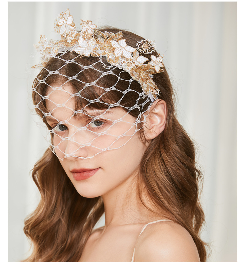 新娘皇冠高贵气质蕾丝网纱欧美清新婚纱晚宴会跨境专供款新娘头饰