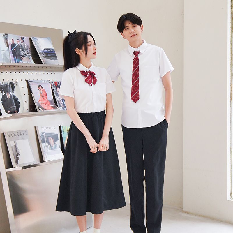 裙套装校服套装初中高中学生装校园英伦学院风白衬衫长裙毕业合照