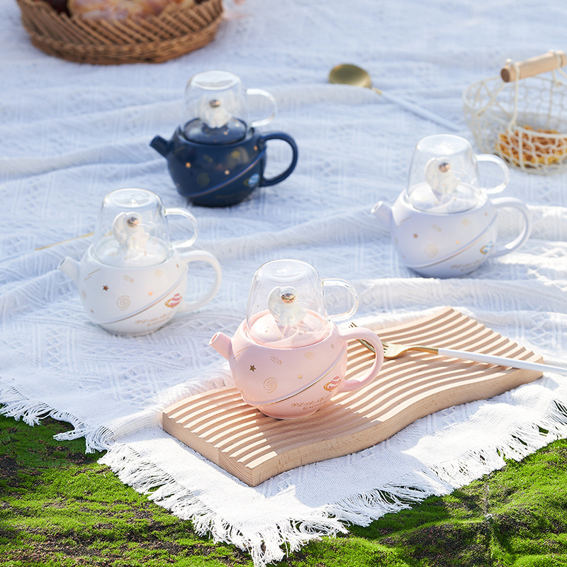 Moon Teapot Tea Set One Piece Dropshipping Ceramic Teapot XINGX Glass Cup One Pot One Cup Mid-Autumn Festival Gift