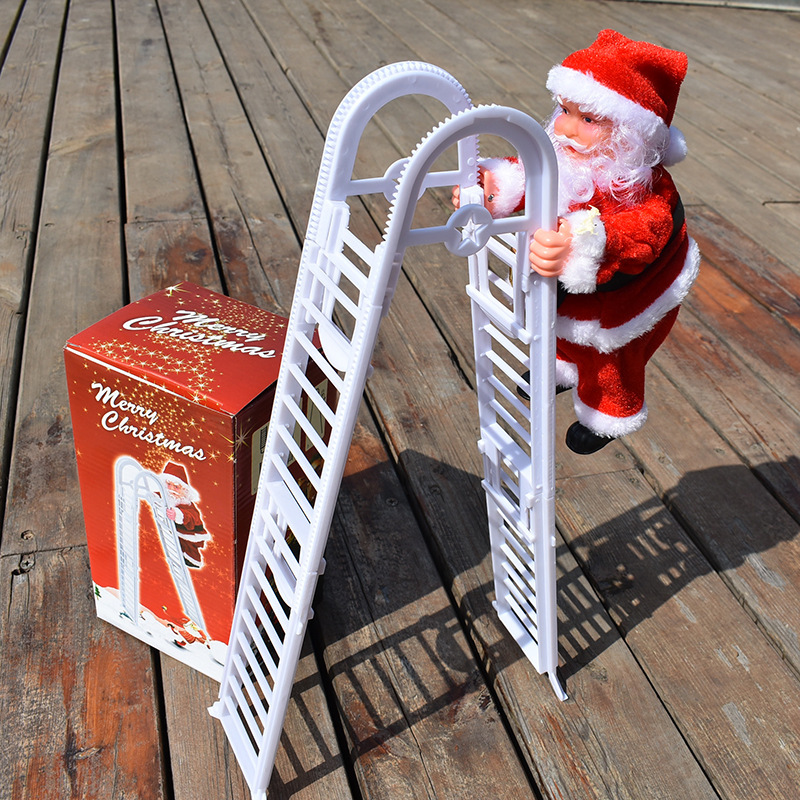 Double Ladder Electric Old Man Music Santa Claus Christmas Little Doll Children Gift Gift Toy Christmas Ornament