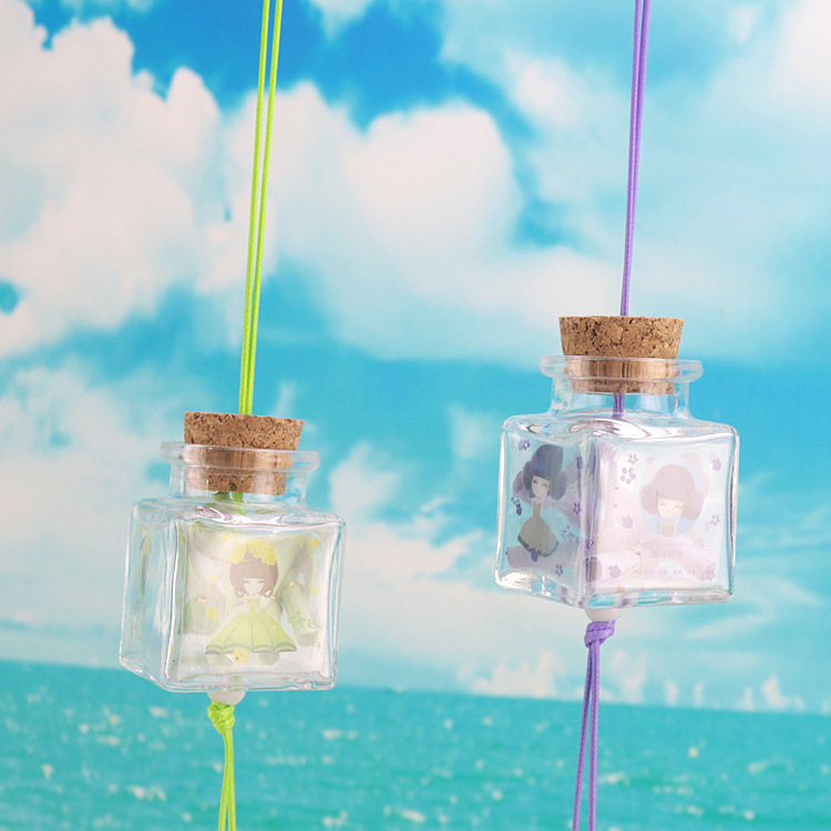 彩色许愿瓶风铃漂流瓶玻璃风铃创意家居挂件学生礼品挂饰生日礼物