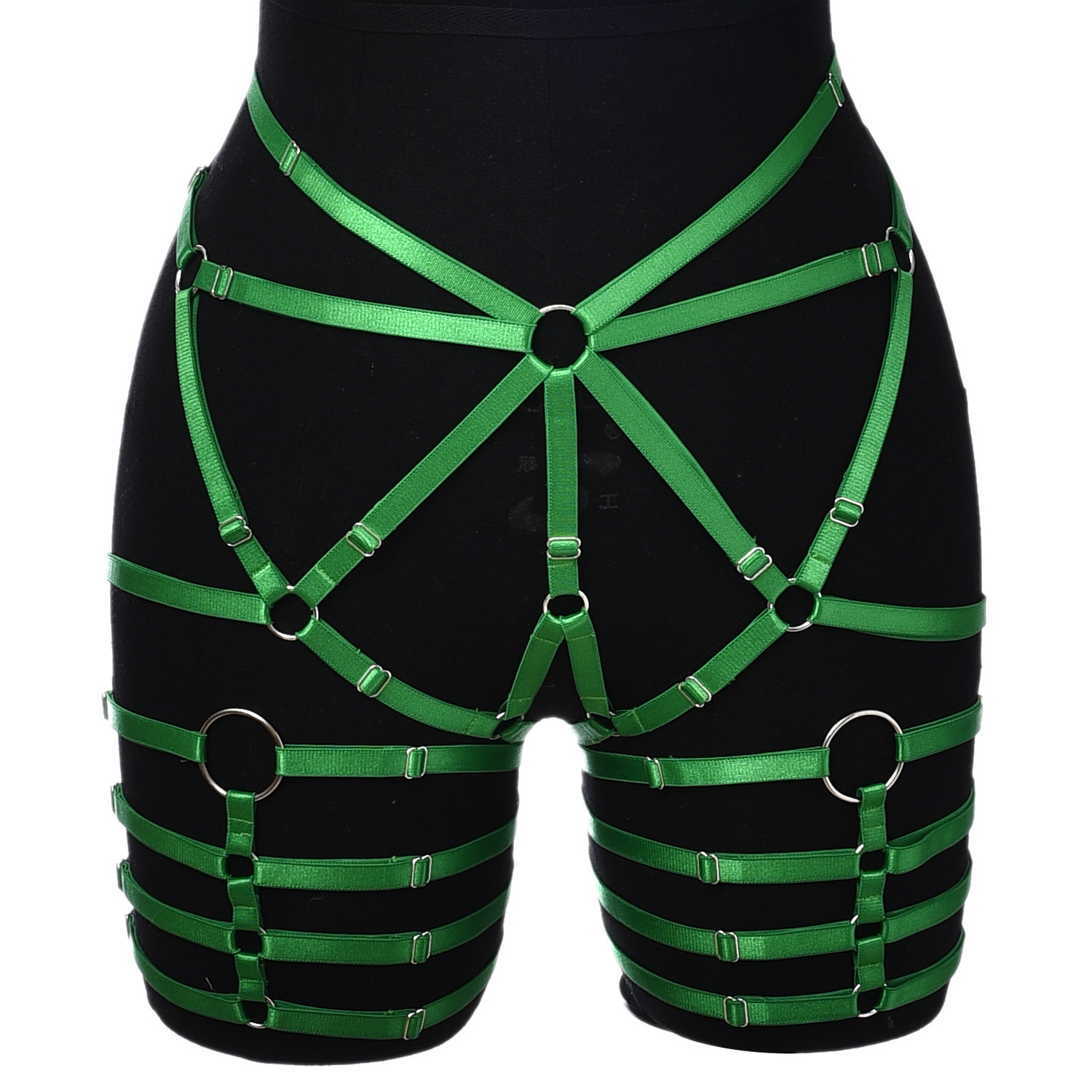 跨境货源性感镂空捆绑束缚女士多彩线束绑带情趣吊袜带 p0246彩色