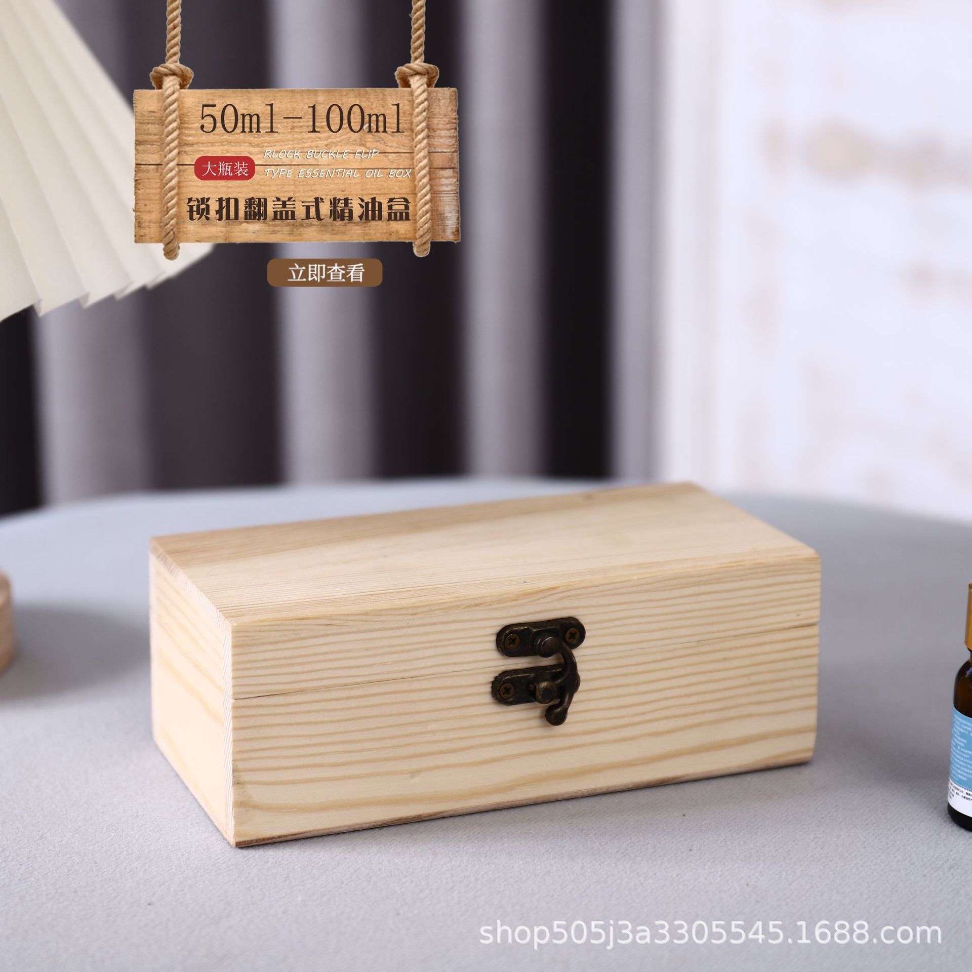 Wooden Essential Oil Box Single Essential Oil Pine Storage Box with Lining Wooden Essential Oil Box Aromatherapy Bottles Storage Wooden Box