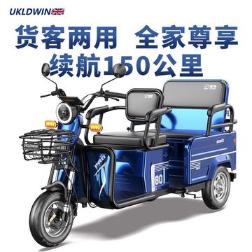 休闲代步车电动三轮车接送孩子残疾人载客货客两用石墨烯铅酸电池