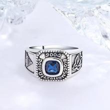 欧美风字母蓝宝石锆石上帝之眼戒指女式个性高级感轻奢合金手饰品