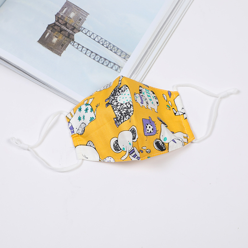 跨境冬款卡通儿童趣味棉布口罩 印花可水洗生活口罩防尘口罩