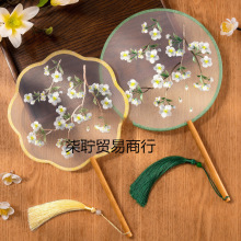 刺绣团扇古风跳舞扇子中国风汉服旗袍双面苏州绣儿童舞蹈圆扇专用