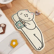 卡通仿羊绒猫咪床边毯防滑耐磨地垫可机洗网红猫咪