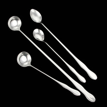 调料勺不锈钢长柄圆形尖形厨房商用小勺子火锅调味勺金属一支梓怡