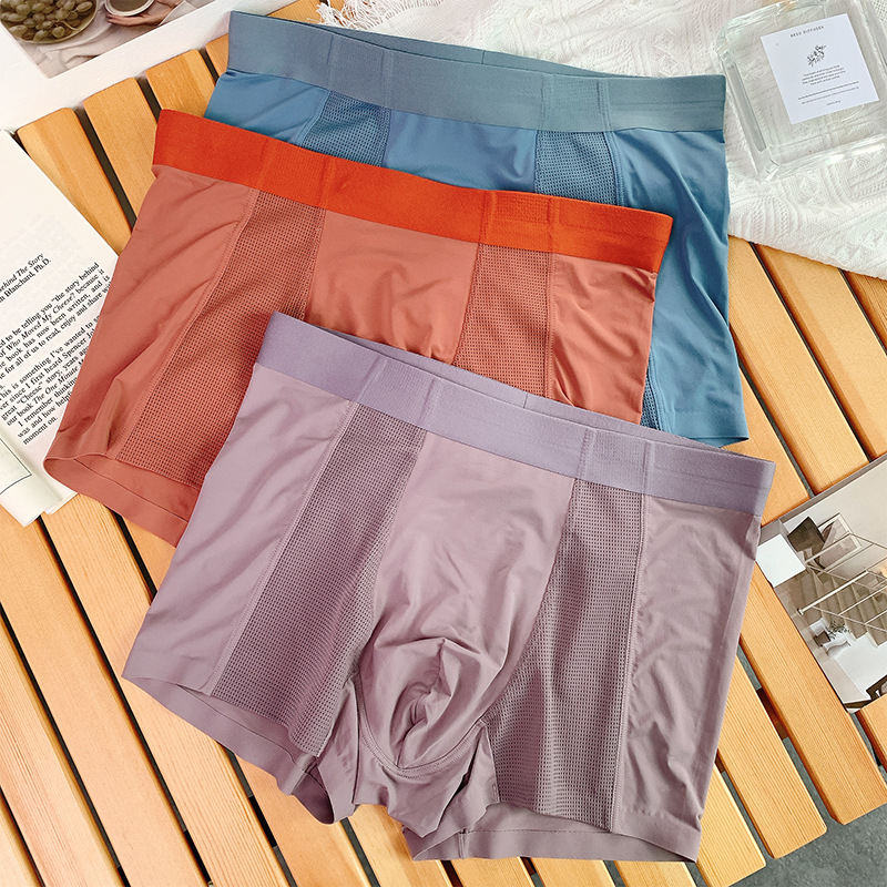 Supply [in Stock Wholesale] Air Conditioning Pants Men's Underwear Men's  Seamless Ice Silk Lightweight Boxer Shorts Young Men's Summer