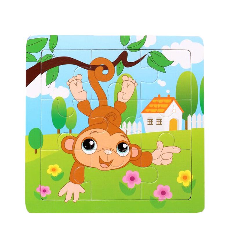 儿童拼图幼儿园宝宝木质创意卡通动物拼板2-3-6岁 益智早教小玩具