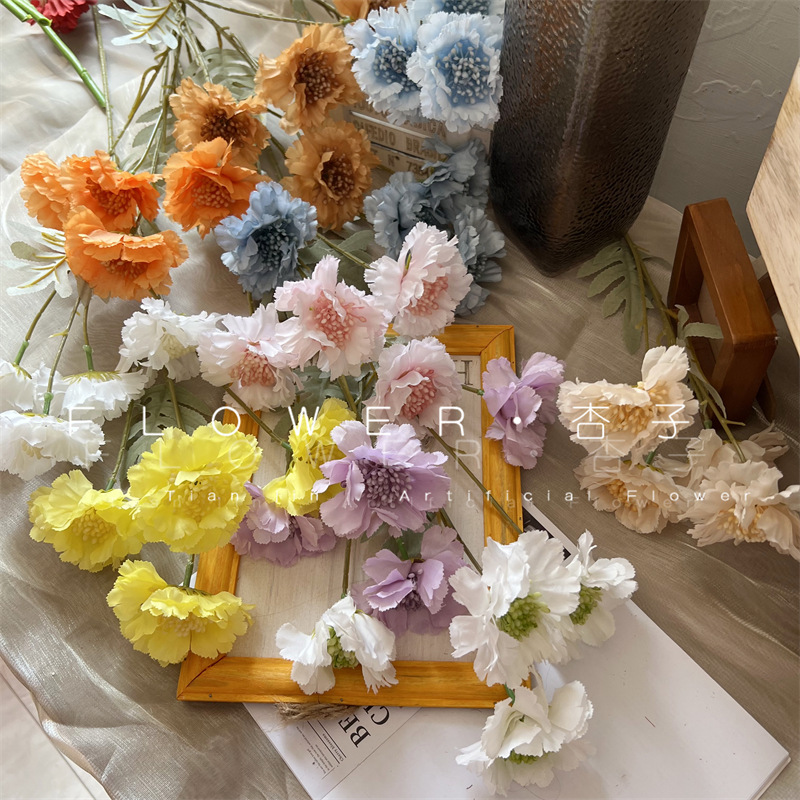 风火轮仿真花婚庆花排插花松虫草假花太阳花小清新家居摆件摄影花