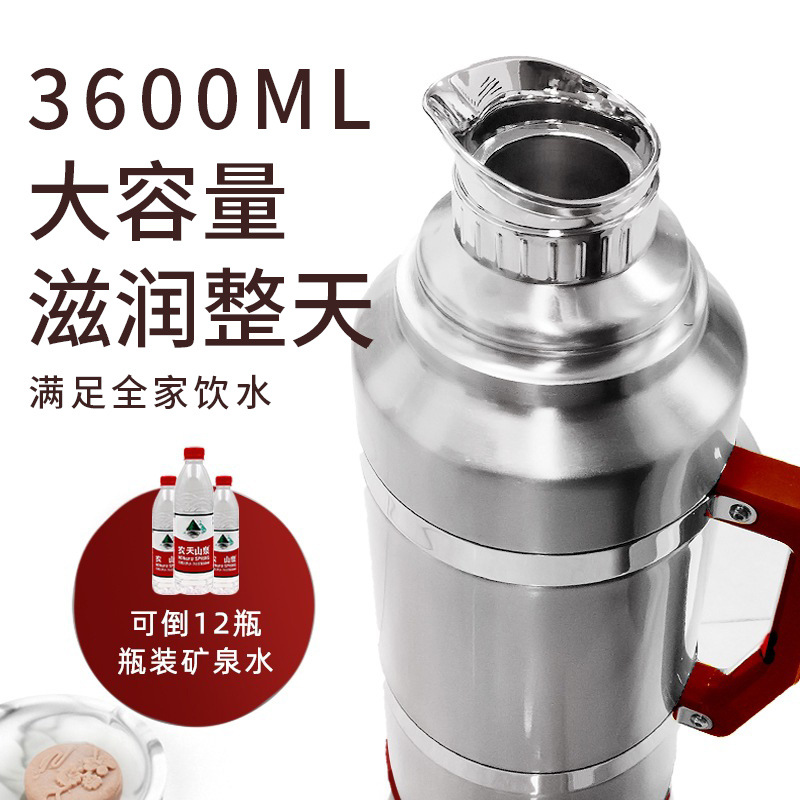 Stainless Steel Kettle Tailless Vacuum Thermos Bottle with Handle Old-Fashioned Home Thermal Pot Stainless Steel Liner Thermos Bottle